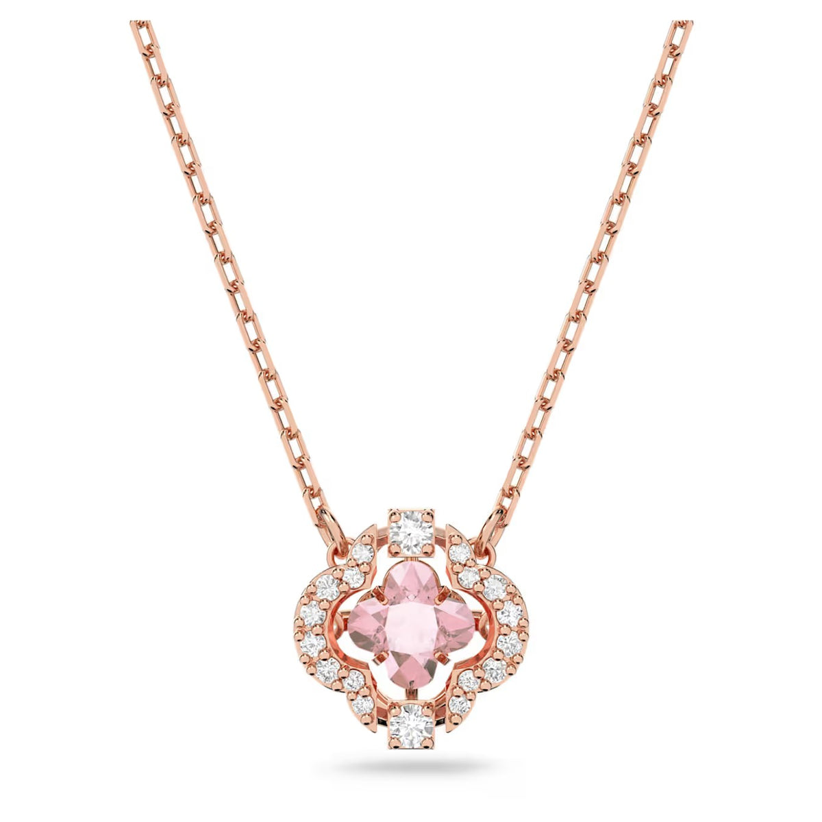Swarovski Una necklace, Clover, Pink, Rose gold-tone plated - 5514488
