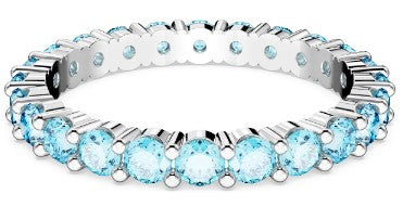Anillo Swarovski Matrix, Talla redonda, Azul, Baño de rodio - 5658671