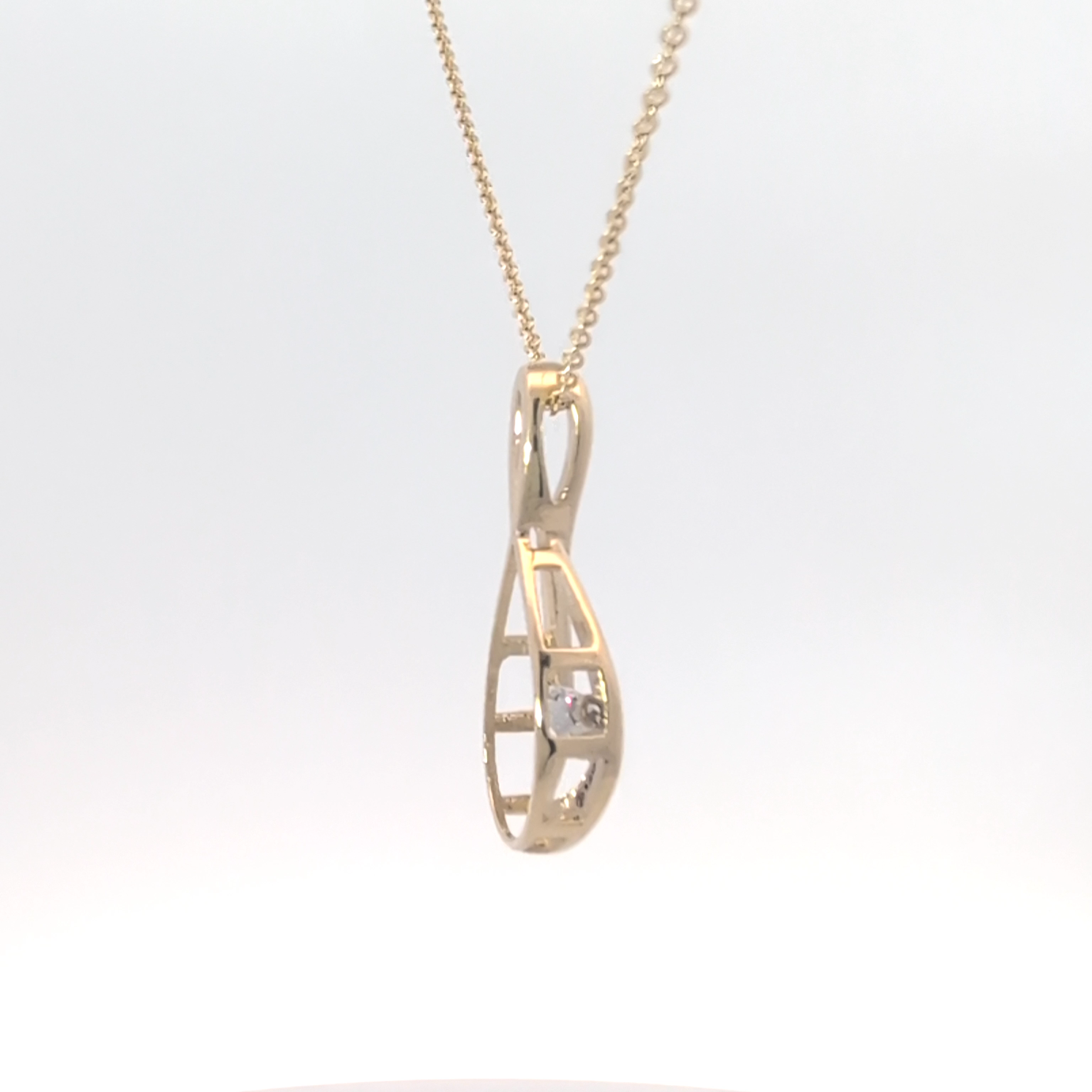 14K Yellow & White Gold Lab Grown 0.50cttw Diamond Necklace, 18"