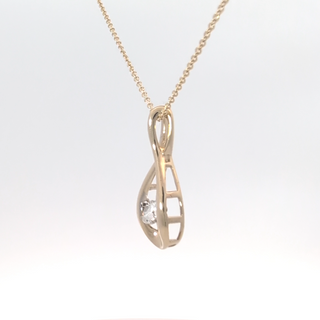 14K Yellow & White Gold Lab Grown 0.50cttw Diamond Necklace, 18"