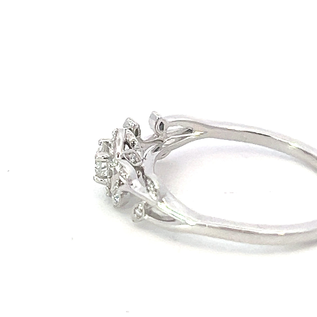 Anillo de diamantes canadienses de 0,25 quilates en oro blanco de 10 quilates, talla 6,5