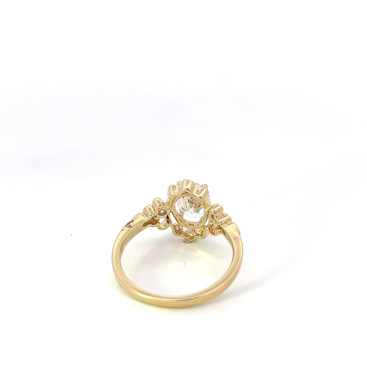 14K Yellow Gold 1.22cttw Oval Lab Grown Diamond Engagement Ring