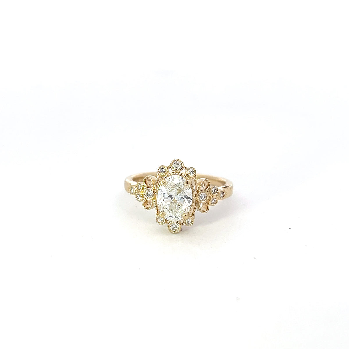 14K Yellow Gold 1.22cttw Oval Lab Grown Diamond Engagement Ring