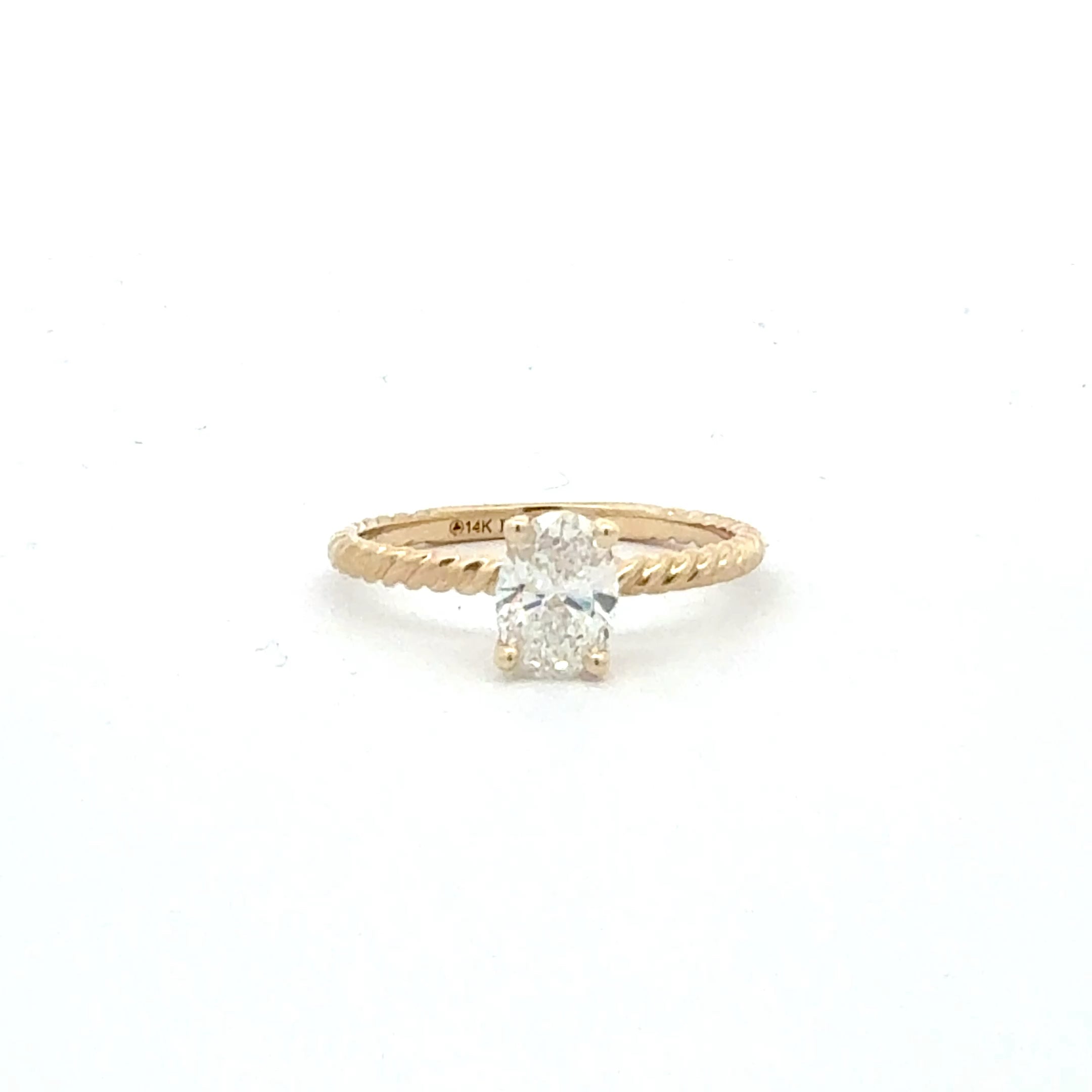 14K Yellow Gold 0.70cttw Oval Cut Lab Grown Diamond Ring - / 4