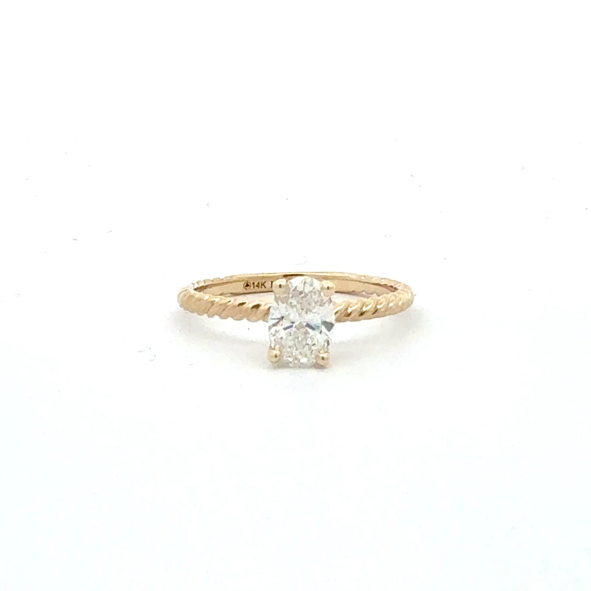 14K Yellow Gold 0.70cttw Oval Cut Lab Grown Diamond Ring