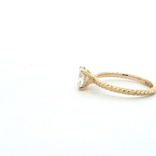 14K Yellow Gold 0.70cttw Oval Cut Lab Grown Diamond Ring