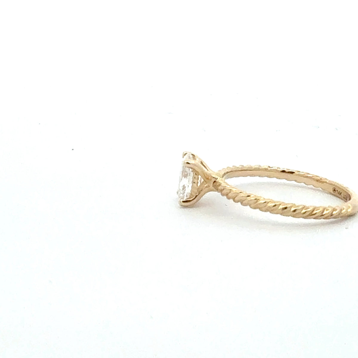 14K Yellow Gold 0.70cttw Oval Cut Lab Grown Diamond Ring
