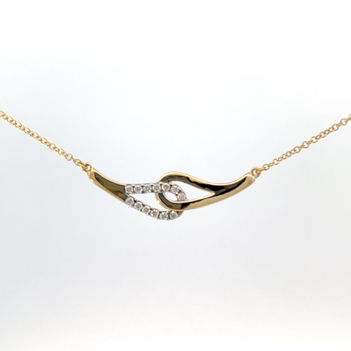 10K Yellow Gold 0.13cttw Diamond Necklace