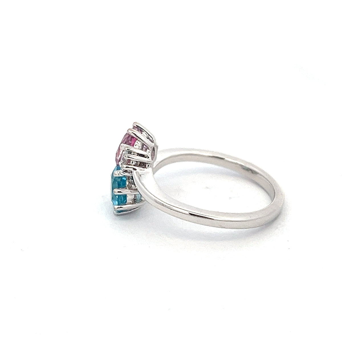 10K White Gold 0.337cttw Canadian Diamond and Topaz Ring