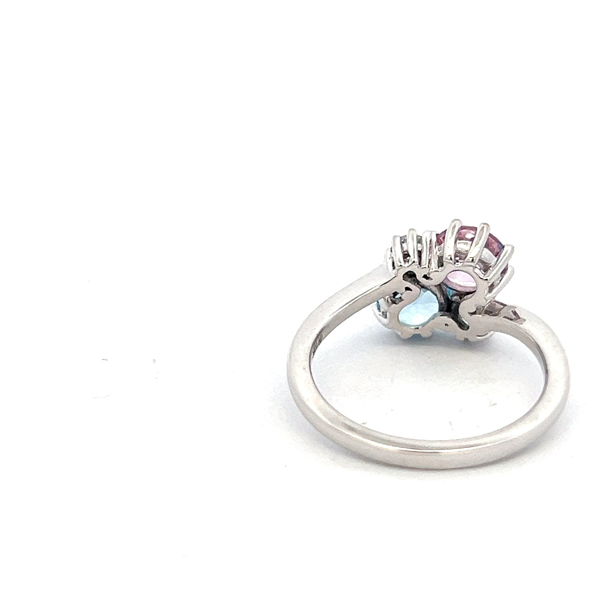 10K White Gold 0.337cttw Canadian Diamond and Topaz Ring