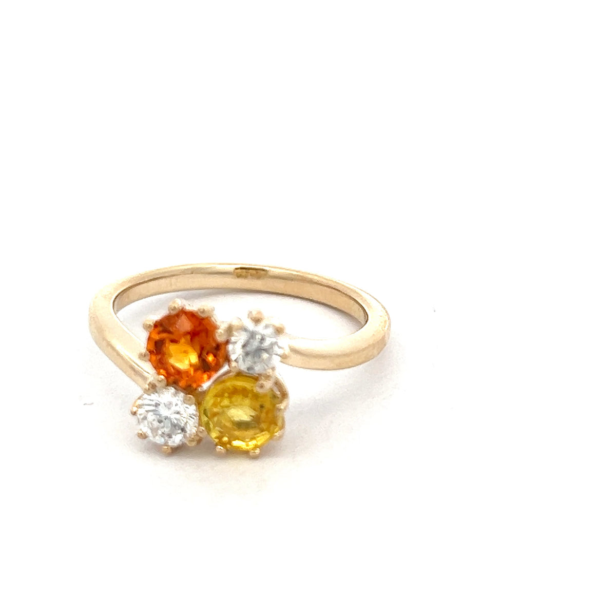10K Yellow Gold 0.39cttw Canadian Diamond and Sapphire Ring