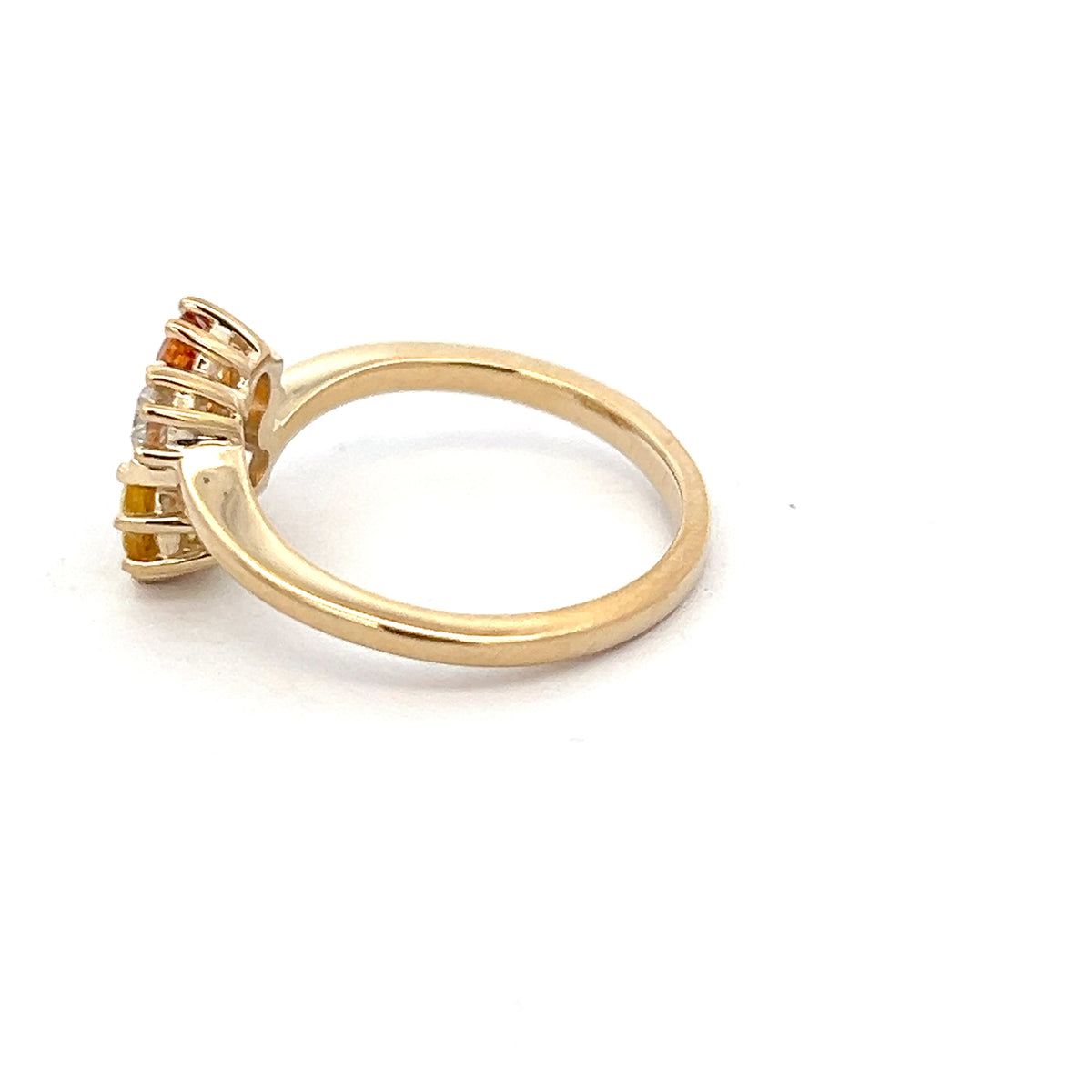10K Yellow Gold 0.39cttw Canadian Diamond and Sapphire Ring