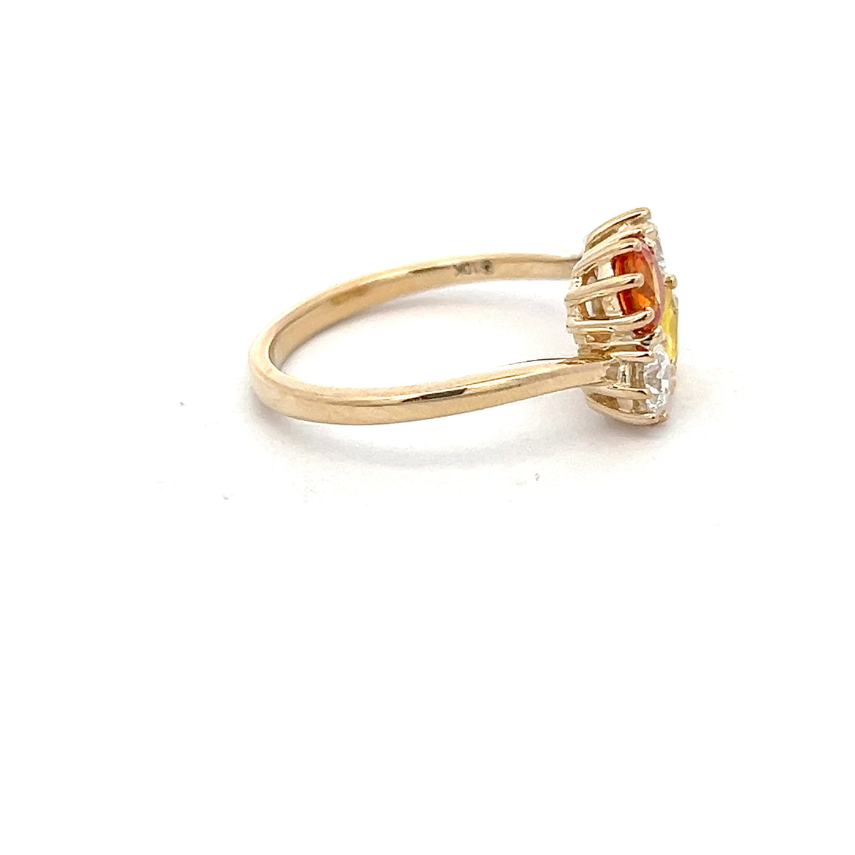 10K Yellow Gold 0.39cttw Canadian Diamond and Sapphire Ring