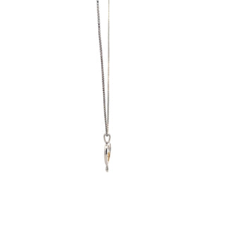 Colgante de plata de ley con forma de corazón y diamantes de 0,03 quilates, 18"