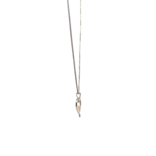 Colgante de plata de ley con forma de corazón y diamantes de 0,03 quilates, 18"