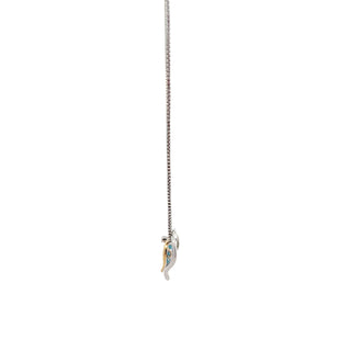 Sterling Silver Diamond and Blue Topaz Pulse Pendant, 18"