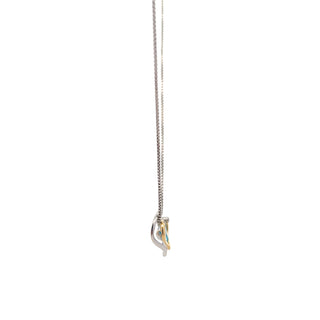 Sterling Silver Diamond and Blue Topaz Pulse Pendant, 18"