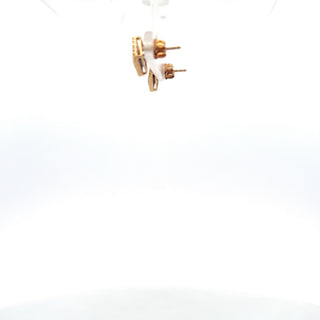 10K Yellow Gold Created Alexandrite and Diamond Earrings