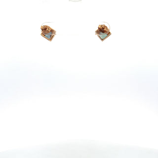 10K Yellow Gold Created Alexandrite and Diamond Earrings