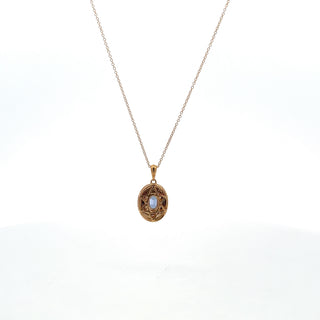10K Yellow Gold Created Alexandrite and Diamond Pendant - 18"