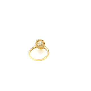 14K Yellow Gold 3.50ct Oval Lab Grown Diamond Ring with Halo
