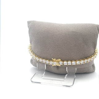 925 Silver - Gold Plated 4mm Cubic Zirconia Tennis bracelet 8"