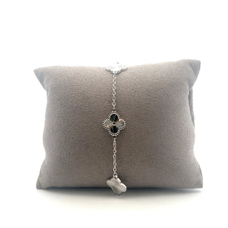 925 Silver Clover Bracelet 7-8" Adjustable Bracelet
