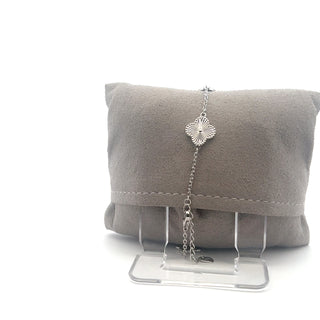 925 Silver Clover Bracelet 7-8" Adjustable Bracelet