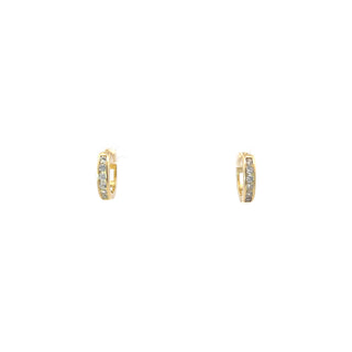925 Sterling Silver Gold Plated  Cubic Zirconia Hoops