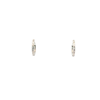 925 Sterling Silver Diamond cut  Hoops 15mm