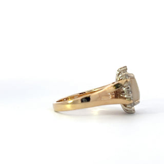 14K Yellow Gold Opal and Natural Diamond Ring