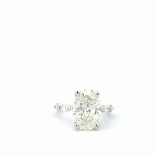 14K Gold 4.00ct Oval Lab Grown Diamond Engagement Ring