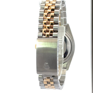 Pre- Owned Datejust 16013 36mm 18k & SS Jubilee Bracelet Gold Tapestry Dial Upraded Saphire Crystal . Rolex Box