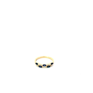 10K Yellow Gold Sapphire and Diamond Ring