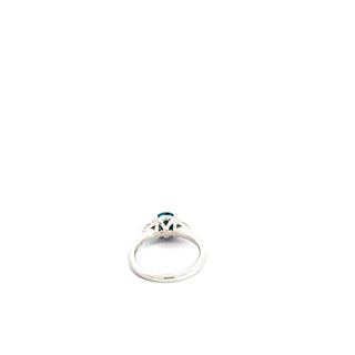 14K White Gold Blue Lab Grown Diamond Ring