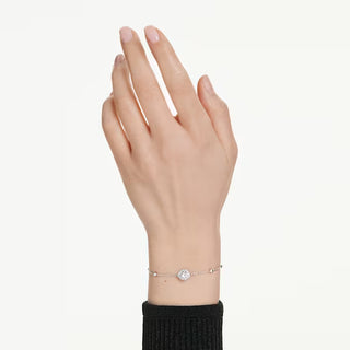 Una Angelic bracelet, Round cut, White, Rhodium plated 5733196
