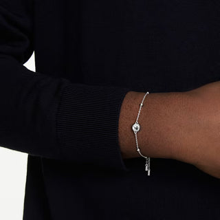 Una Angelic bracelet, Round cut, White, Rhodium plated 5733196