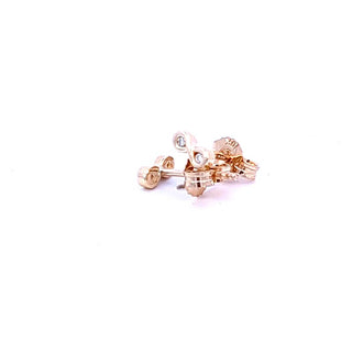 Aretes de oro amarillo de 10 quilates con diamantes redondos de talla brillante de 0,05 quilates