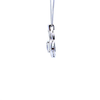 925 Sterling Silver White Topaz & Diamond Necklace