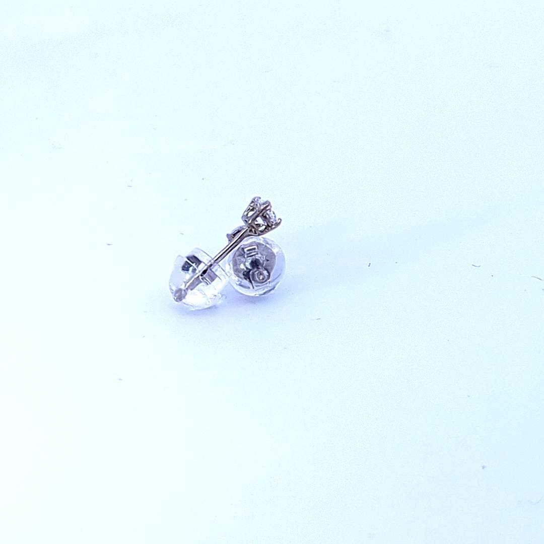 14K White Gold Cubic Zirconia Studs - 3.00mm