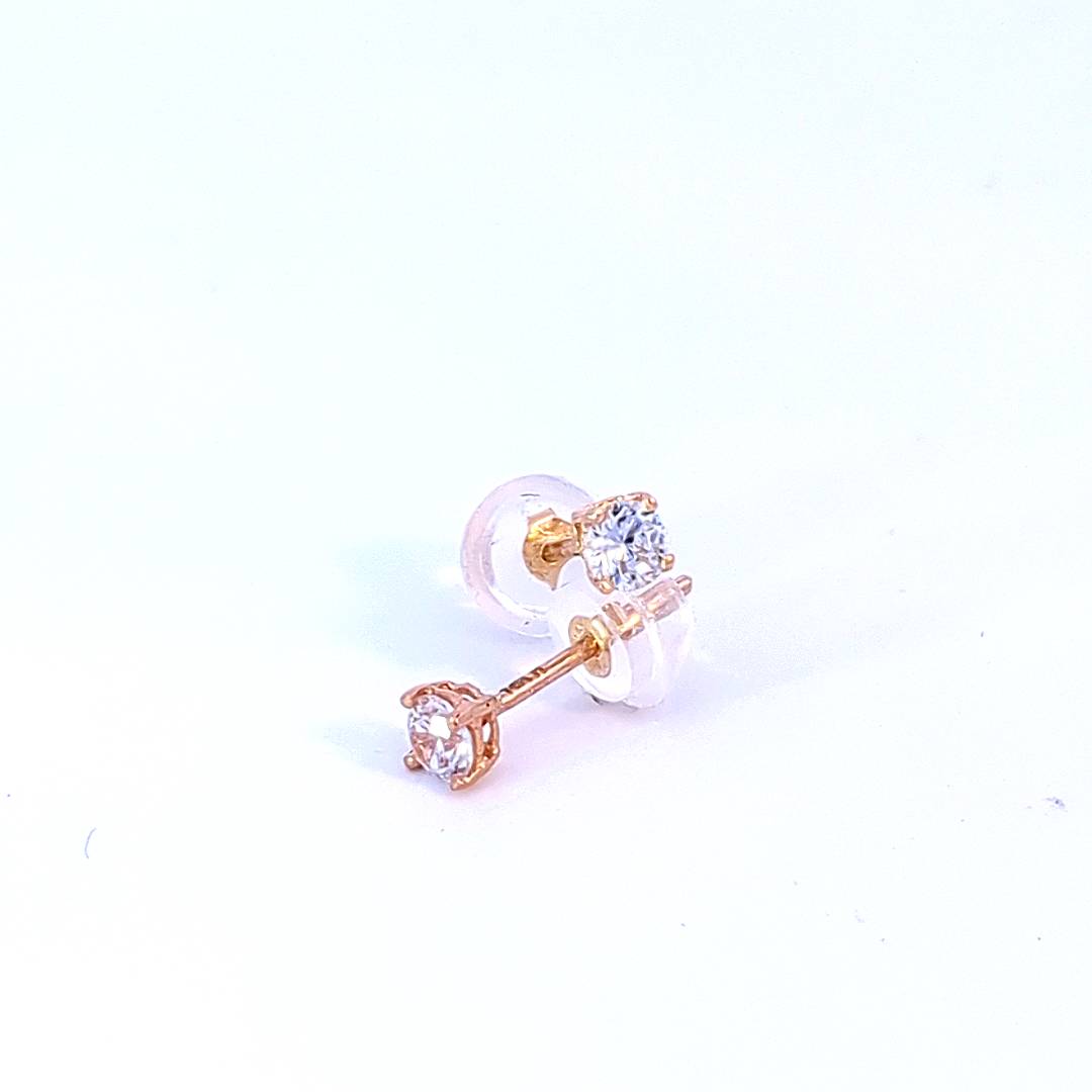 14K Yellow Gold Cubic Zirconia Studs - 3.00mm