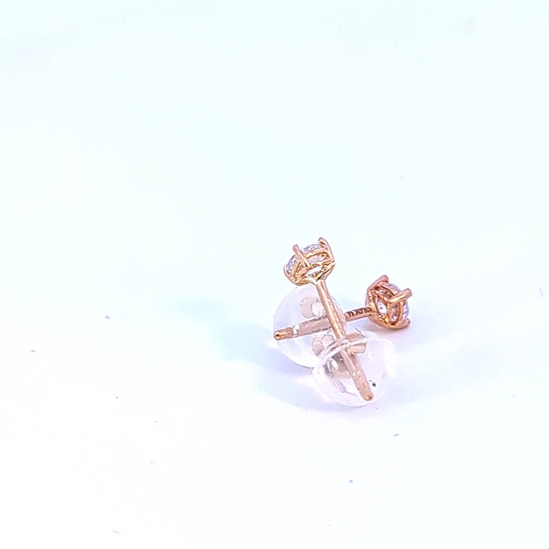 14K Yellow Gold Cubic Zirconia Studs - 3.00mm