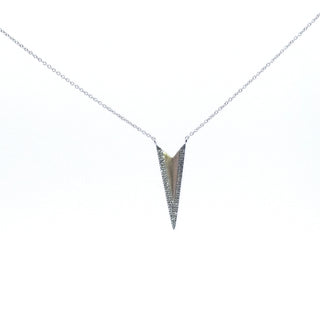 14K White and  Yellow Gold Diamond Pendant, 18"