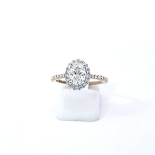14K Yellow and White Gold 1.01cttw Oval Lab Grown Diamond Engagement Ring