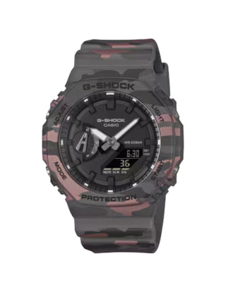 Casio G-Shock Analog Digital Watch, 2100 Series, GA2100CM-8A, Pink & Grey Camo