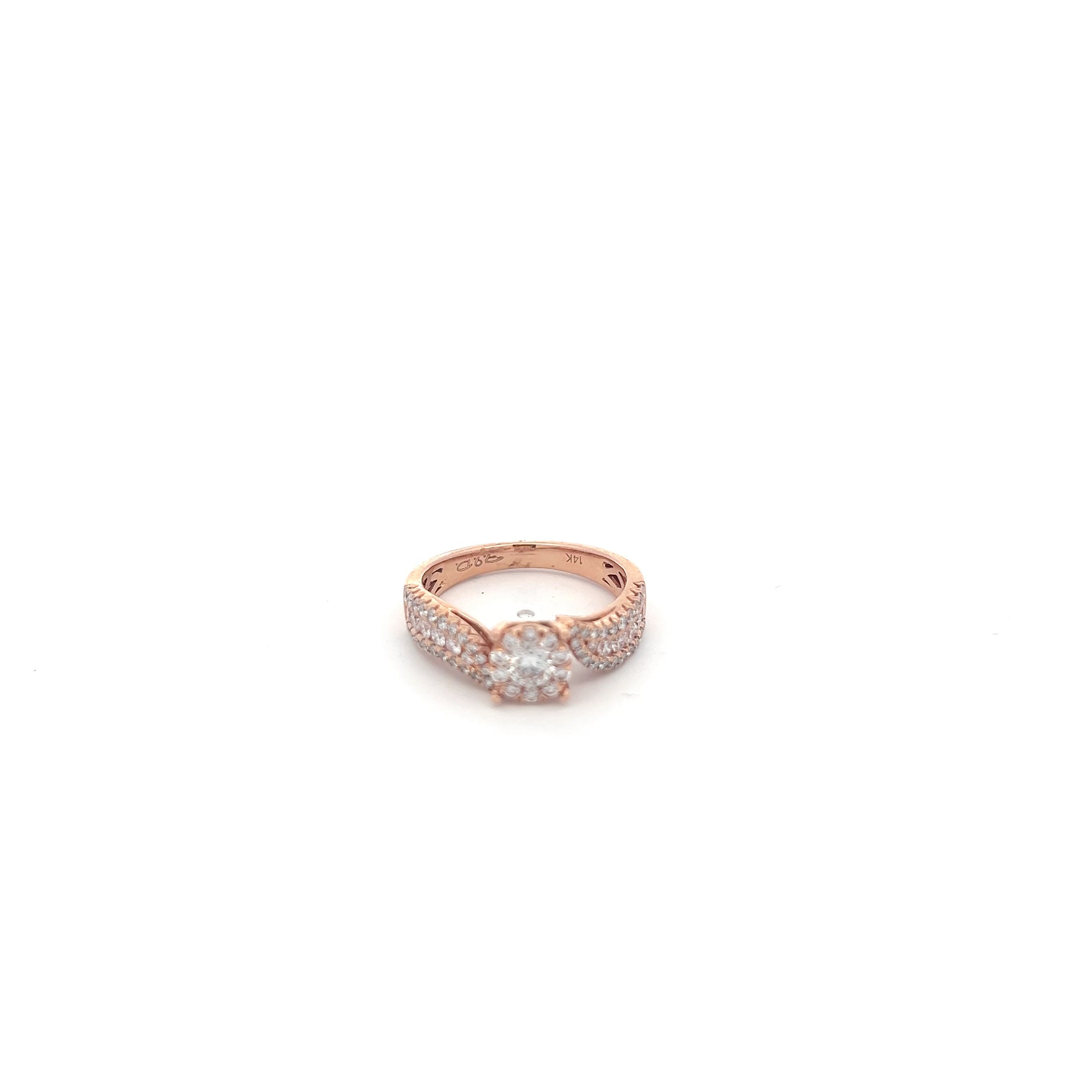 14K Rose Gold 0.93 cttw White Diamond Ring
