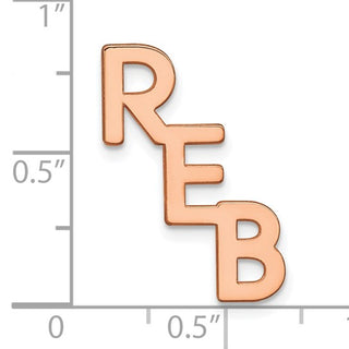 14K Rose Gold Polished Cut-Out Tie Tac, Personalized with Letters - MADE TO ORDER