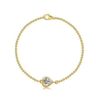 10KT Lab Grown Diamond Reversible Heart Motif Bracelet