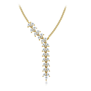 Plated Lab Grown Diamond Wreath Tennis Necklace