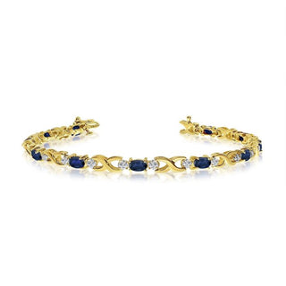Plated Lab Sapphire Gemstone Bracelet